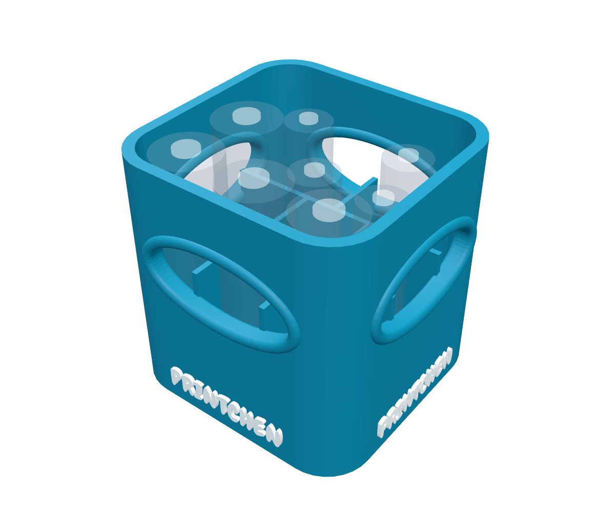 Rendered battery crate with built-in dividers and ghost battery previews