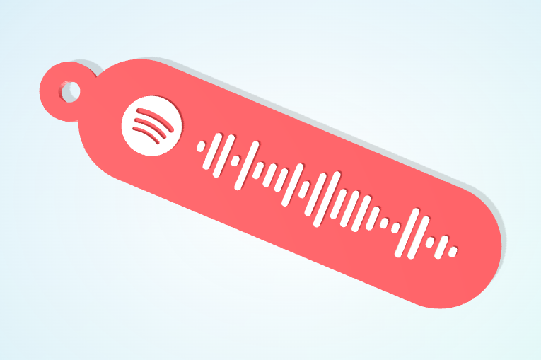 3D-Produktvorschau: Spotify-Code-Schlüsselanhänger